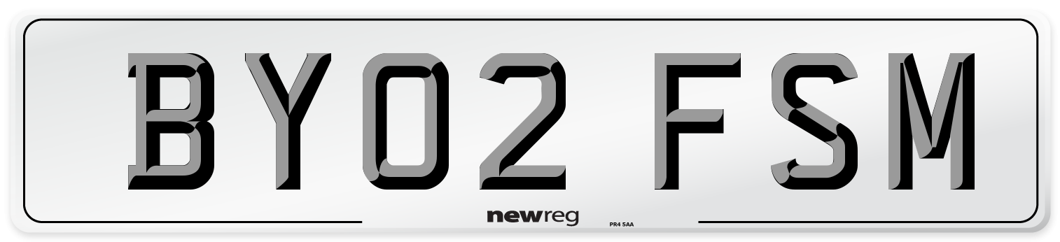 BY02 FSM Number Plate from New Reg